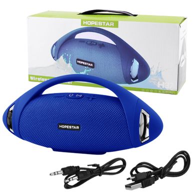 Портативная Bluetooth колонка Hopestar H37 с влагозащитой, blue USB, FM