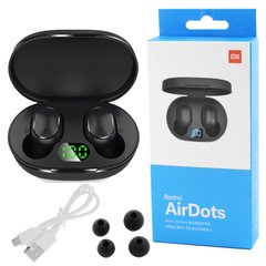 Беспроводные bluetooth-наушники Redmi AirDots с кейсом, индикация заряда, black