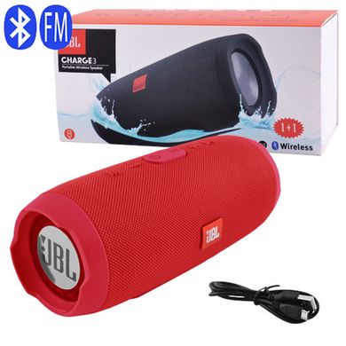 Портативная Bluetooth колонка JBL Charge 3 колонка с USB,SD,FM Красная