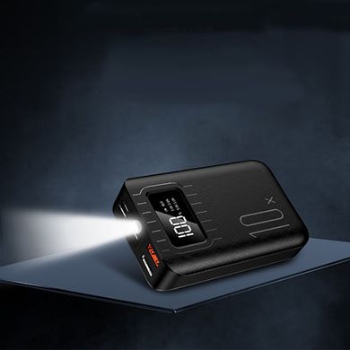 Портативная батарея, Power Bank JS-10X 20000mAh 2USB(1A+2A)+1Micro USB+ 1Type-C цифровой дисплей, фонарик