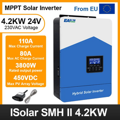 EASUN POWER SMH 4.2KVA 4200W Солнечный инвертор Чистая синусоида 220VAC Выход MPPT 24V 110A Солнечный контроллер заряда, Синий, ISolar-SMH-II-4.2KW-Wi-Fi, Производитель
