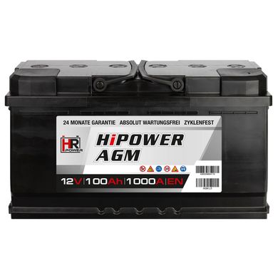 Автомобильный аккумулятор HR HiPower AGM аккумулятор 12В 100Ач