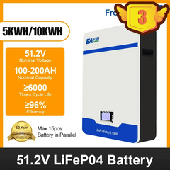 Easun 5 кВтч Powerwall 48 В Lifepo4 Батарея 51,2 В 100Ач 10 ​​лет гарантии