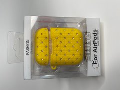 Чохол для AirPods 1/2 silicone case з камінчиками (yellow)