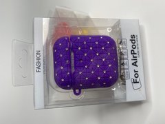 Чохол для AirPods 1/2 silicone case з камінчиками (purple)