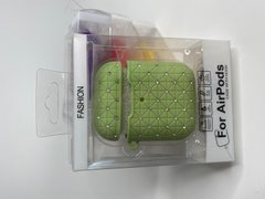 Чехол для AirPods 1/2 silicone case с камешками (green)