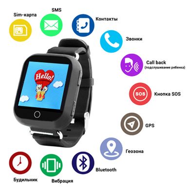 Детские Смарт-часы Smart Watch Q100 GPS контроль звонки сообщения SOS Wi-Fi