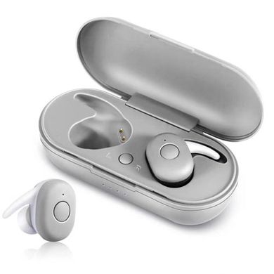 Бездротові bluetooth навушники OudioBop DT1 з кейсом, silver