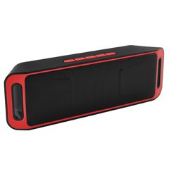 Портативная Bluetooth колонка SC-208 c функцией speakerphone, радио, red